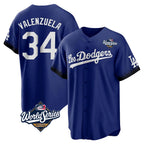 LA.Dodgers #34 Fernando Valenzuela Player Royal World Series City Connect Home Game Ddoa Stitched Jerseys