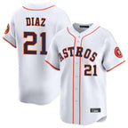 H.Astros #21 Yainer Diaz Player White Home Limited Ddoa Stitched Jerseys