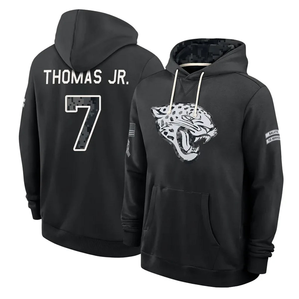 J.Jaguars #7 Brian Thomas Jr. Player 2026 Black Logo Pullover Hoodies Limited Game Ddoa Stitched Jerseys