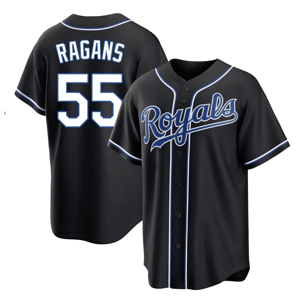 KC.Royals #55 Cole Ragans Player Black Carbon Fashion Home Game Ddoa Stitched Jerseys