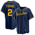 M.Brewers #2 Brice Turang Player Navy Home Game Ddoa Stitched Jerseys