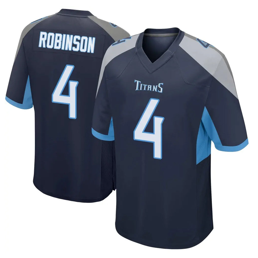 T.Titans #4 Wan'Dale Robinson Player Navy Home Game Ddoa Stitched Jerseys