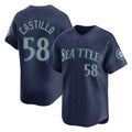 S.Mariners #58 Luis Castillo Player Navy Home Limited Ddoa Stitched Jerseys