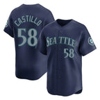 S.Mariners #58 Luis Castillo Player Navy Home Limited Ddoa Stitched Jerseys