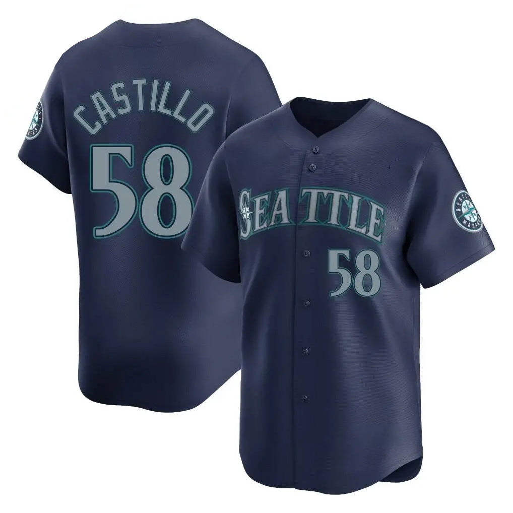 S.Mariners #58 Luis Castillo Player Navy Home Limited Ddoa Stitched Jerseys