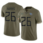 T.Titans #26 Marcus Harris Player Olive Limited Salute to Service Home Game Ddoa Stitched Jerseys