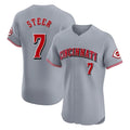 C.Reds #7 Spencer Steer Player Gray Limited Elite Home Ddoa Stitched Jerseys