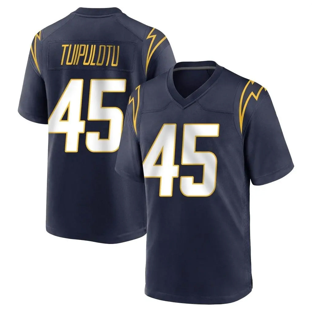 LA.Chargers #45 Tuli Tuipulotu Player Navy Home Game Ddoa Stitched Jerseys