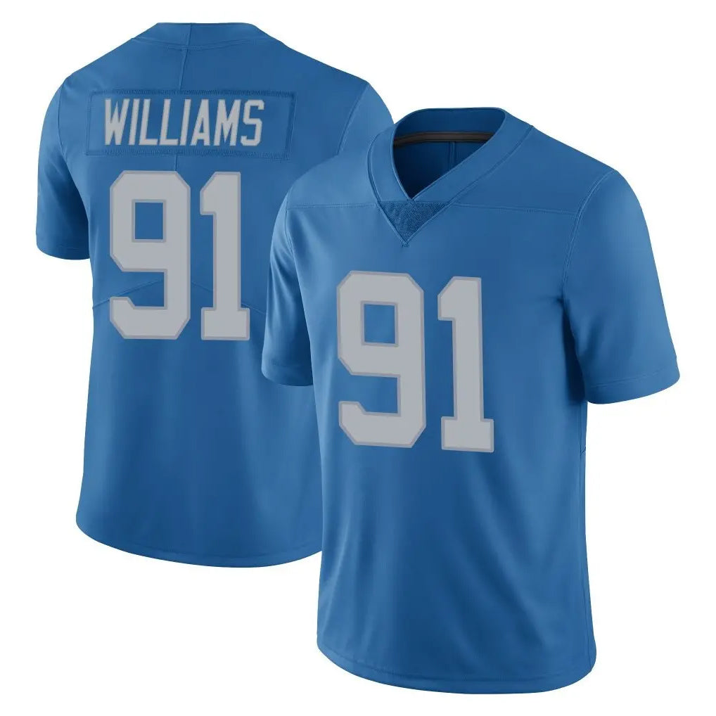 D.Lions #91 Tyleik Williams Player Blue Limited Throwback Vapor Untouchable Ddoa Stitched Jerseys
