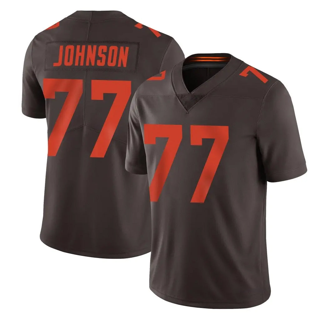C.Browns #77 Zion Johnson Player Browns Color Rush Limited Home Game Ddoa Stitched Jerseys