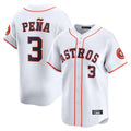 H.Astros #3 Jeremy Pe?a Player White Home Limited Ddoa Stitched Jerseys