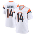 D.Broncos #14 Courtland Sutton Player White Home Game Ddoa Stitched Jerseys