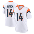 D.Broncos #14 Courtland Sutton Player White Home Game Ddoa Stitched Jerseys